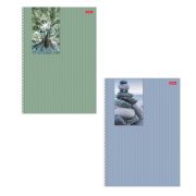 Тетрадь А4 80 л,. HATBER, гребень, клетка, матовая ламинация, цветной срез, «Прикосновение к природе» (микс), 086364, 80Т4лВ1гр