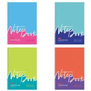 Тетрадь А4 80 л., HATBER, гребень, клетка, обложка картон, жесткая подложка, «Underline» (микс), 077006, 80Т4В1гр