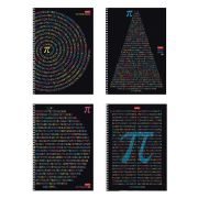 Тетрадь А4 80 л., HATBER, гребень, клетка, обложка картон, «Число Пи» (микс в спайке), 077327, 80Т4В1гр