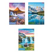 Тетрадь А4 80 л., HATBER, скоба, линия, глянцевая ламинация, тиснение, «Вдохновение вокруг» (микс), 083173, 80Т4лтВ2