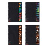 Тетрадь А4 96 л., HATBER, гребень, клетка, матовая ламинация, 3D-лак, «Animals print» (микс), 085842, 96Т4лолВ1гр