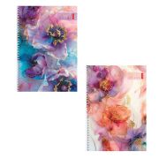 Тетрадь А4 96 л., HATBER, гребень, клетка, матовая ламинация, 3D-фольга, «Цветочные сны» (микс), 088814, 96Т4лофВ1гр