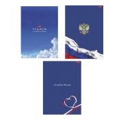 Тетрадь А4 96 л., HATBER, скоба, клетка, глянцевая ламинация, «Я люблю Россию» (микс в спайке), 088762, 96Т4лВ1