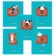 Тетрадь А5 48 л., HATBER скоба, клетка, обложка картон, «На ковре» (микс в спайке), 088375, 48Т5В1