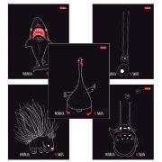 Тетрадь А5 48 л., HATBER скоба, клетка, обложка картон, «Нескучные герои» (микс в спайке), 088361, 48Т5В1