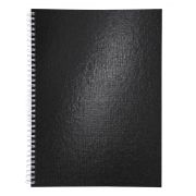 Тетрадь бумвинил А4 96 л., гребень, офсет №1, клетка, «ЧЕРНАЯ Metallic», HATBER, 077202, 96Т4бвВ1гр