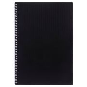Тетрадь обложка пластик, А4, 80 л., гребень, клетка, HATBER, «VELVET» Черная, 081566, 80Т4В1гр_01601